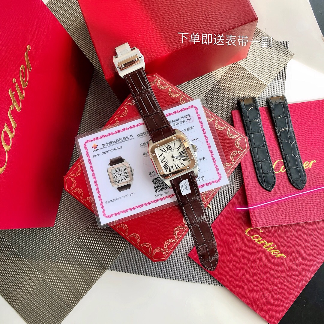 ¡Bienes de canal, bienes duros! Si le falta el sello del distribuidor, ¡es auténtico! Cartier Santos 20072X7,…