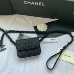 Chanel Belt Bags & Fanny Packs Black Rose Cowhide CHANEL81088