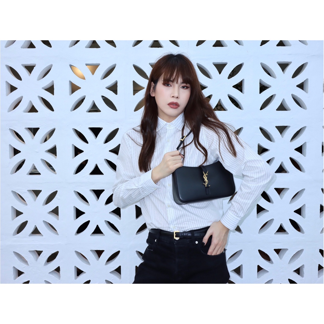 Saint laurent Ysl LE 5 À 7 平纹腋下包 657228黑色