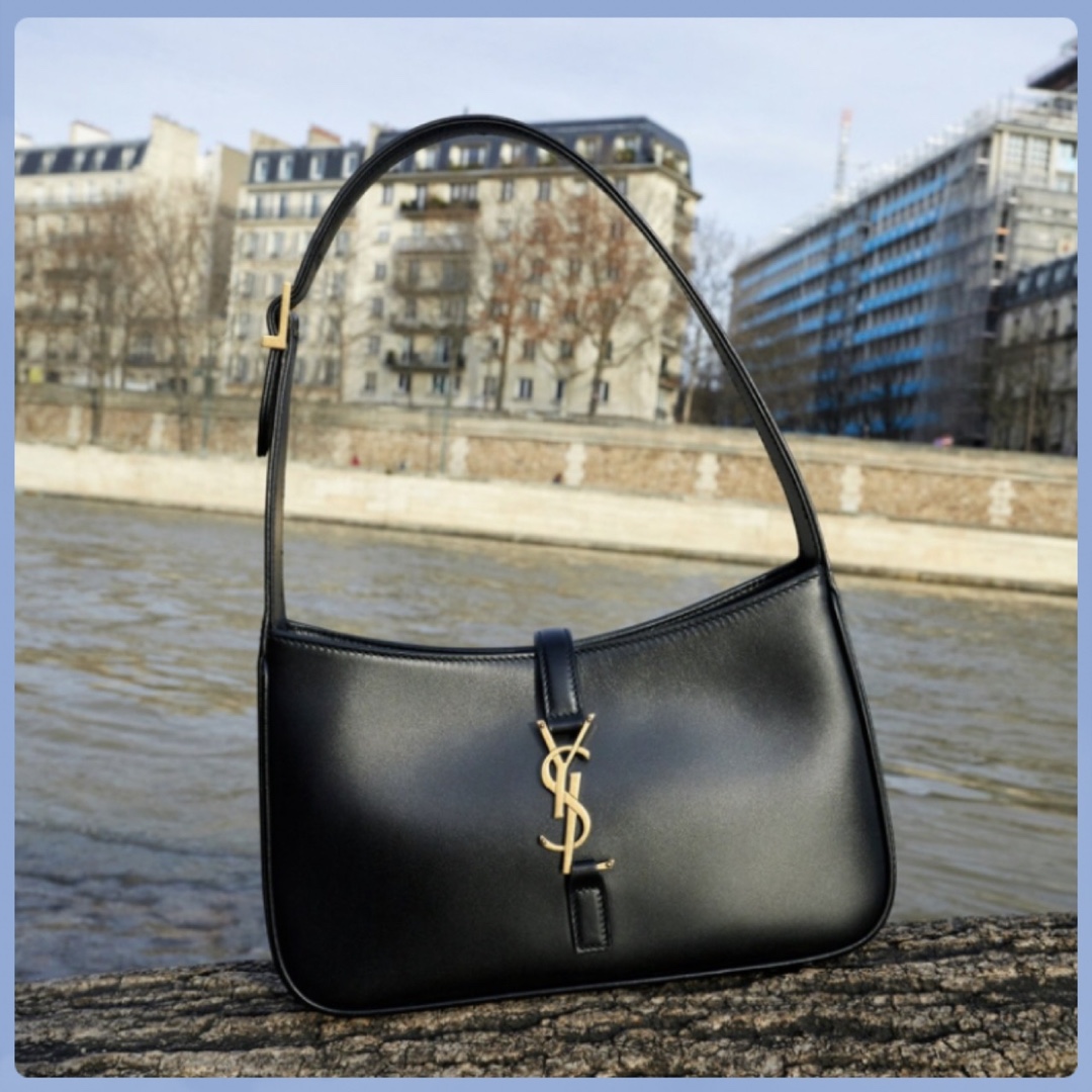 Saint laurent Ysl LE 5 À 7 平纹腋下包 657228黑色