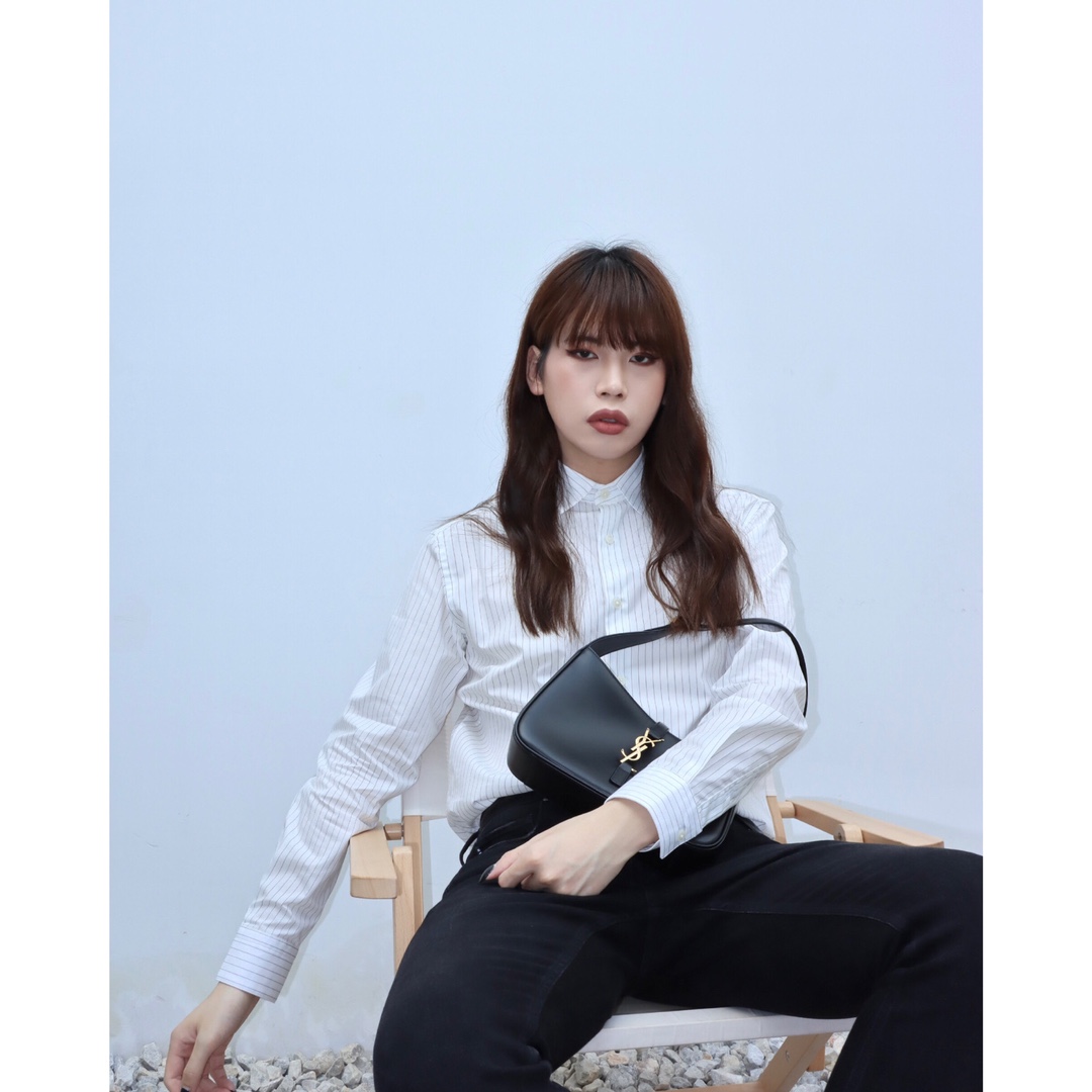 Saint laurent Ysl LE 5 À 7 平纹腋下包 657228黑色