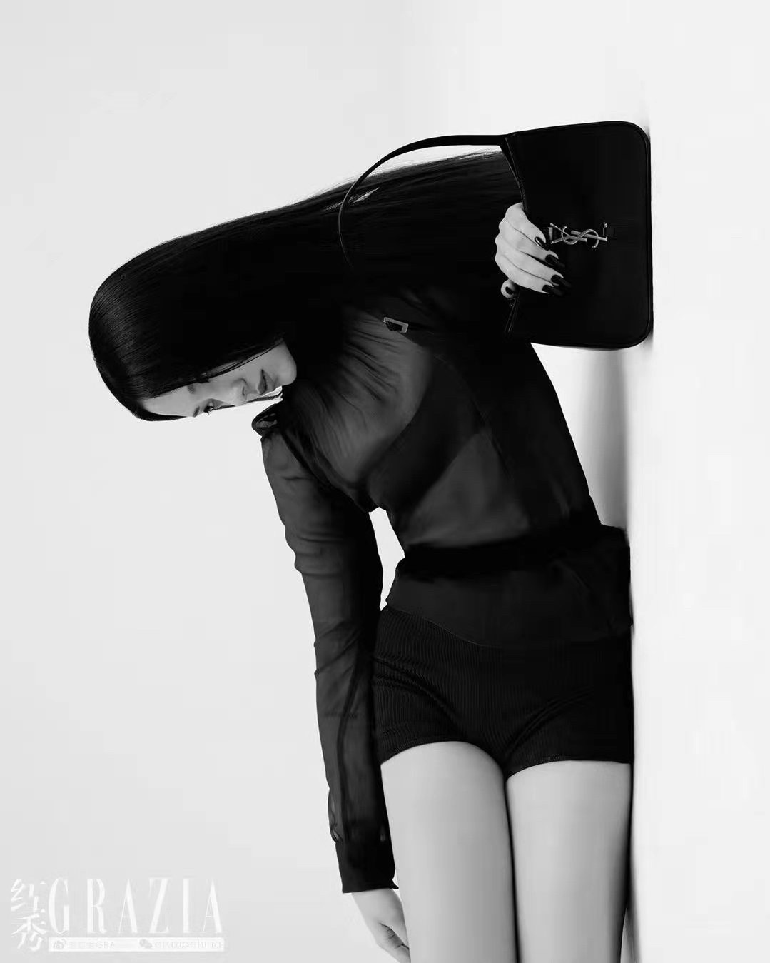 Saint laurent Ysl LE 5 À 7 平纹腋下包 657228黑色