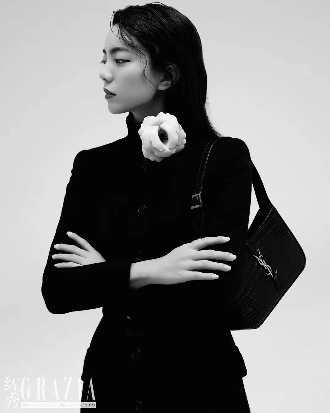 Saint laurent Ysl LE 5 À 7 平纹腋下包 657228黑色