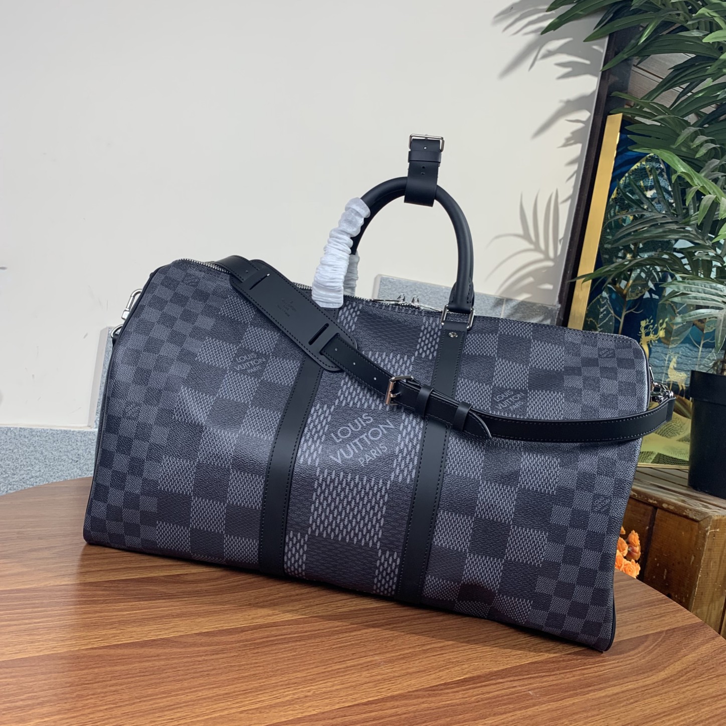 Louis Vuitton LV Keepall Travel Bags Damier Graphite Canvas N50016