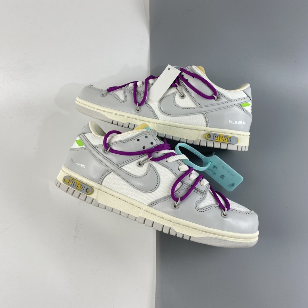 P380 Off-White x Nike Dunk Low“21 of 50”  OW 白灰色 DM1602-100