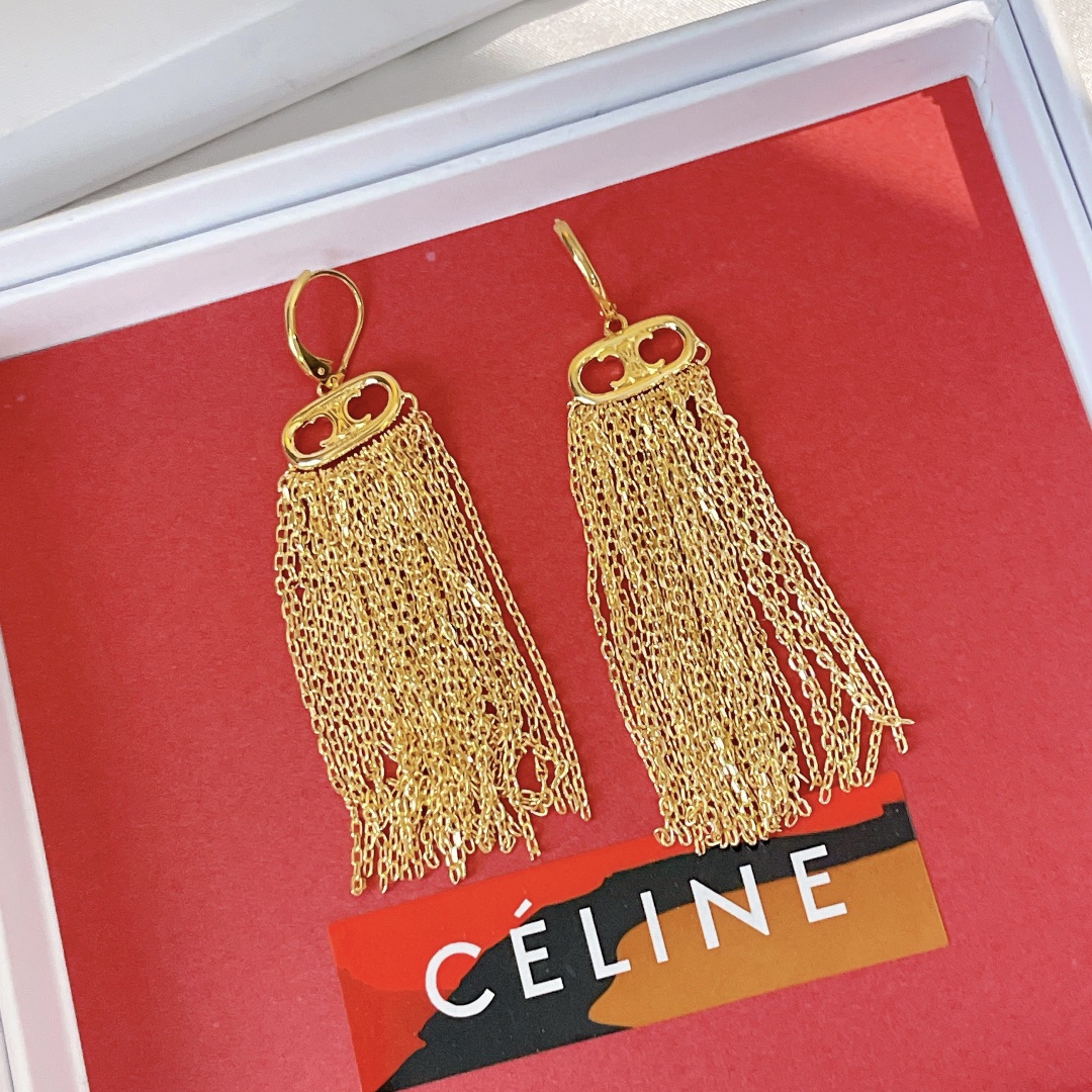 Celine Jewelry Earring Yellow 925 Silver Brass