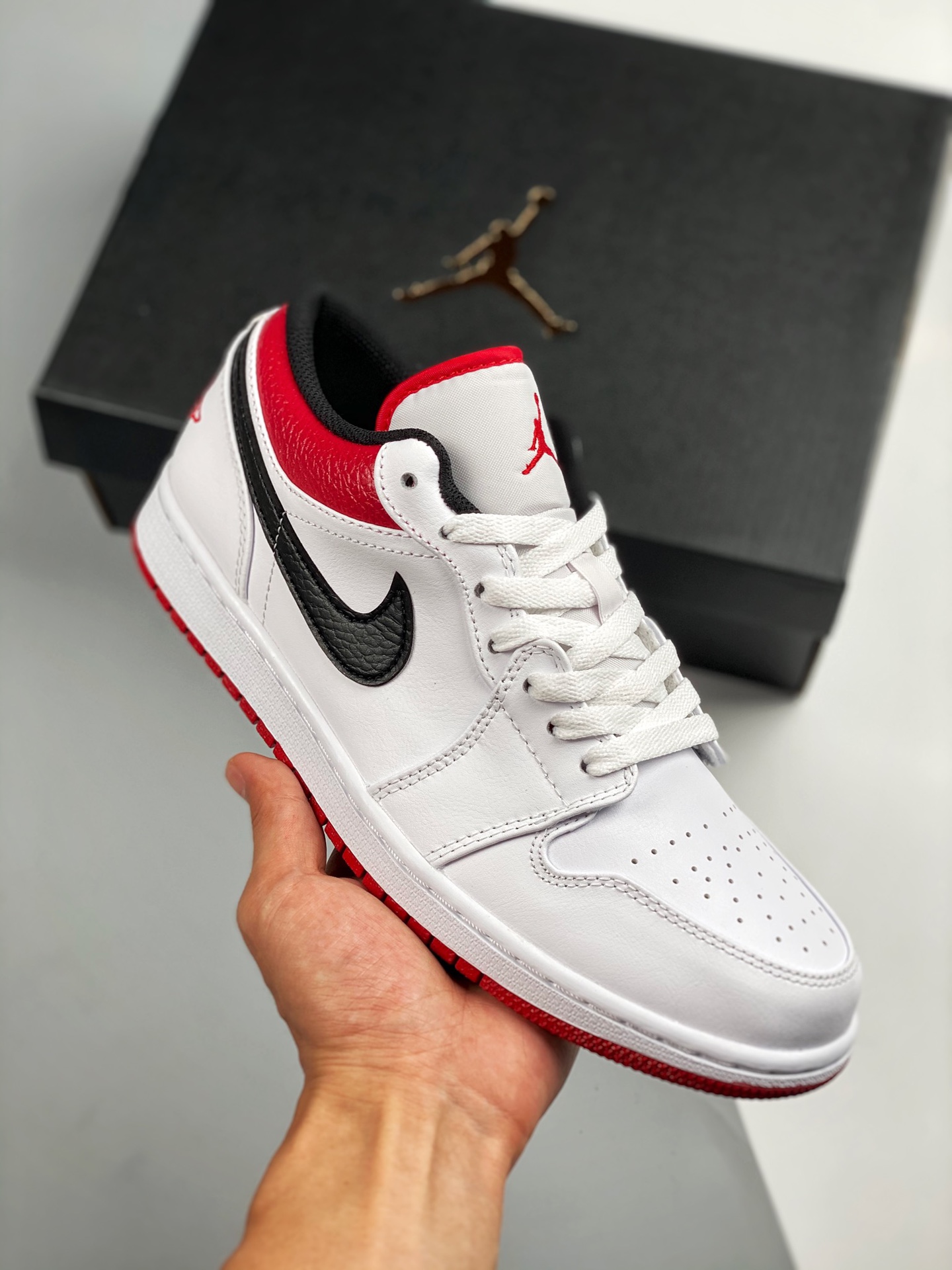 Versión de verificación Air Jordan 1 Low blanco/rojo Chicago, la mejor caña baja del mercado, calidad de techo! La únic…