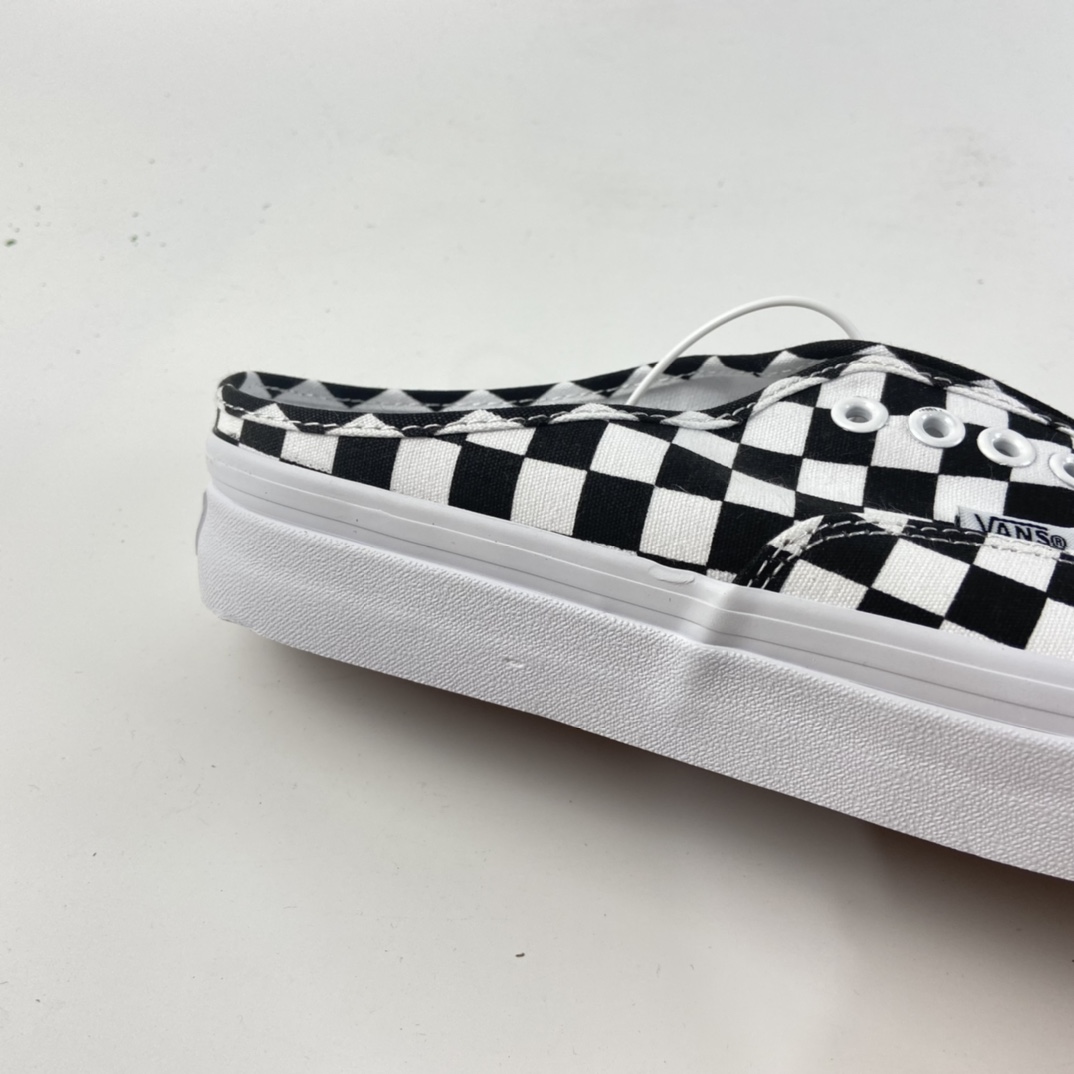 P140 Vans Authentic 范斯2021夏季新款安纳海姆一脚蹬黑白棋盘格懒人半拖男女低帮帆布板鞋 VN0A54F75GU