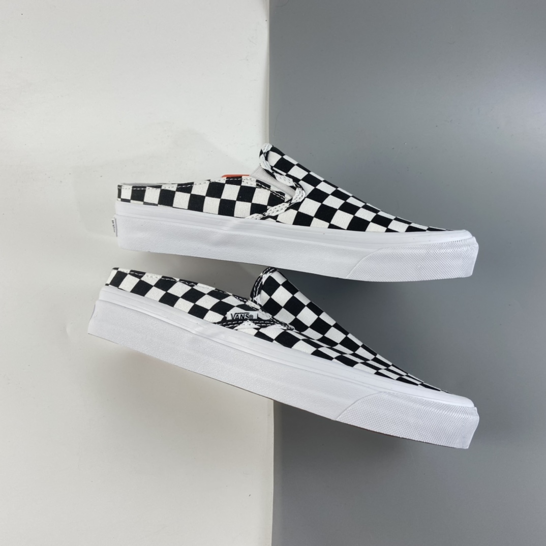 P140 Vans Slip-on 范斯2021夏季新款安纳海姆一脚蹬黑白棋盘格懒人半拖男女低帮帆布板鞋 VN0A4P3U5GU