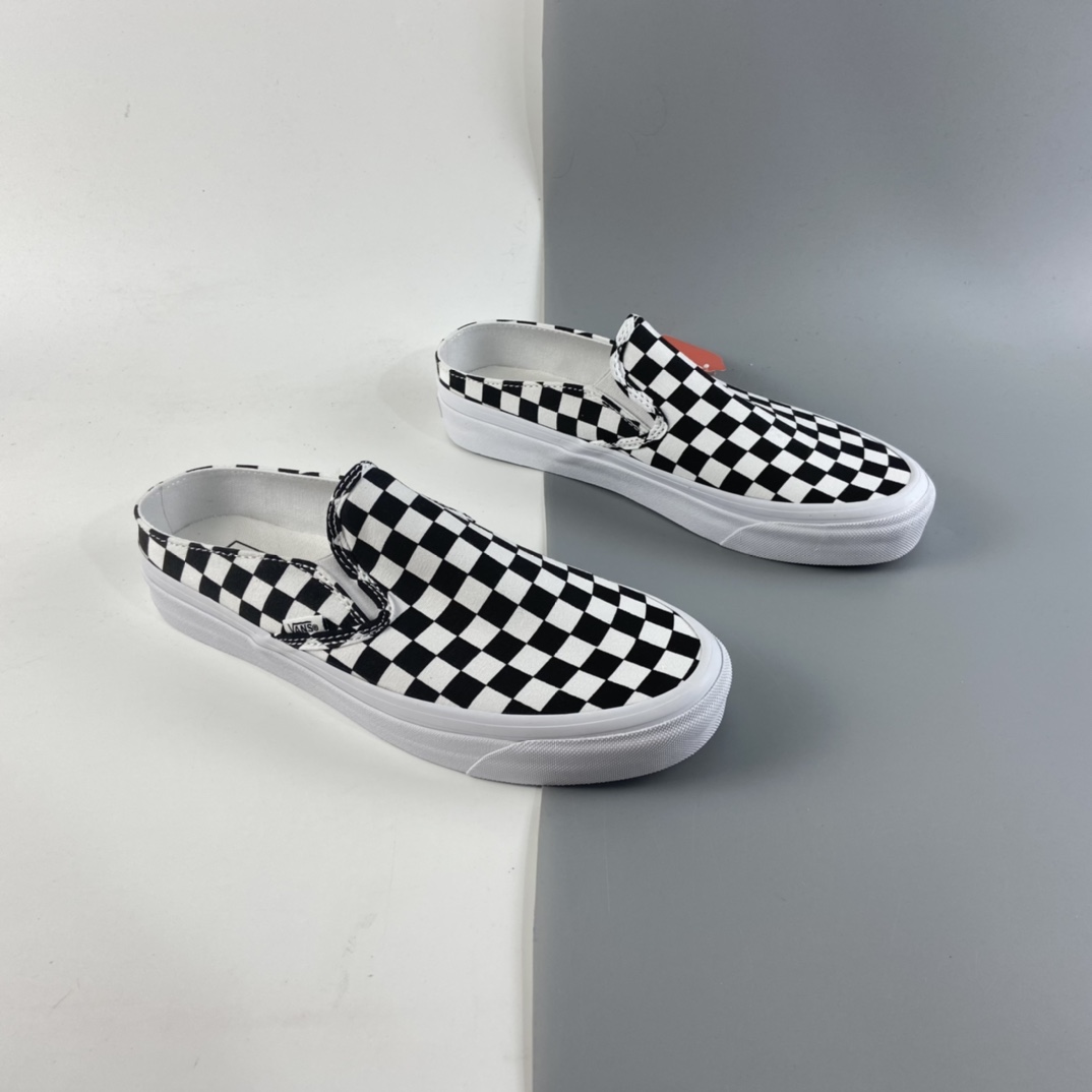 P140 Vans Slip-on 范斯2021夏季新款安纳海姆一脚蹬黑白棋盘格懒人半拖男女低帮帆布板鞋 VN0A4P3U5GU