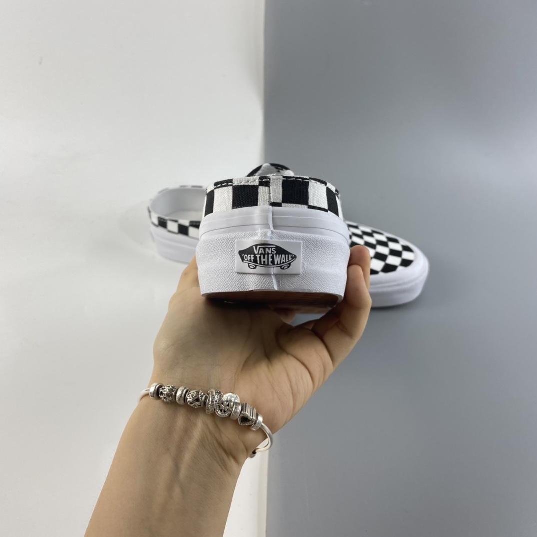P140 Vans Slip-on 范斯2021夏季新款安纳海姆一脚蹬黑白棋盘格懒人半拖男女低帮帆布板鞋 VN0A4P3U5GU