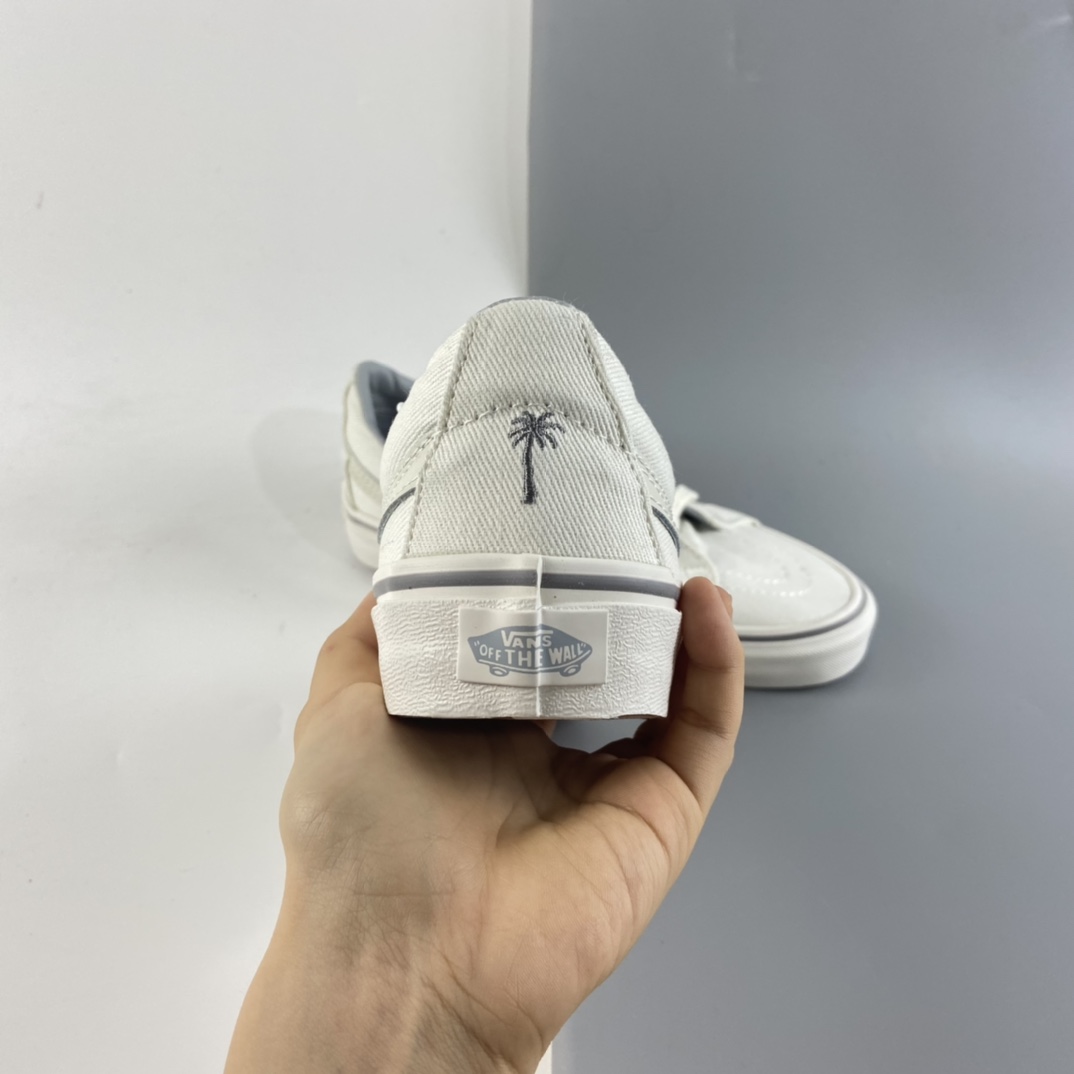 P150 VANS SK8-LOW 夏日限量版米色低帮 刺绣椰树休闲帆布鞋男女板鞋 VN0A4UWI4WT