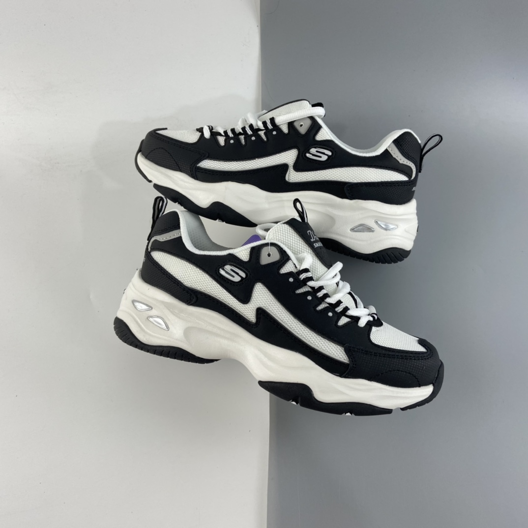 P180 美国运动休闲品牌·斯凯奇Skechers D’lites 4.0精英四代闪电系列舒适熊猫老爹风厚底休闲运动复古慢跑鞋 149491/NTMT