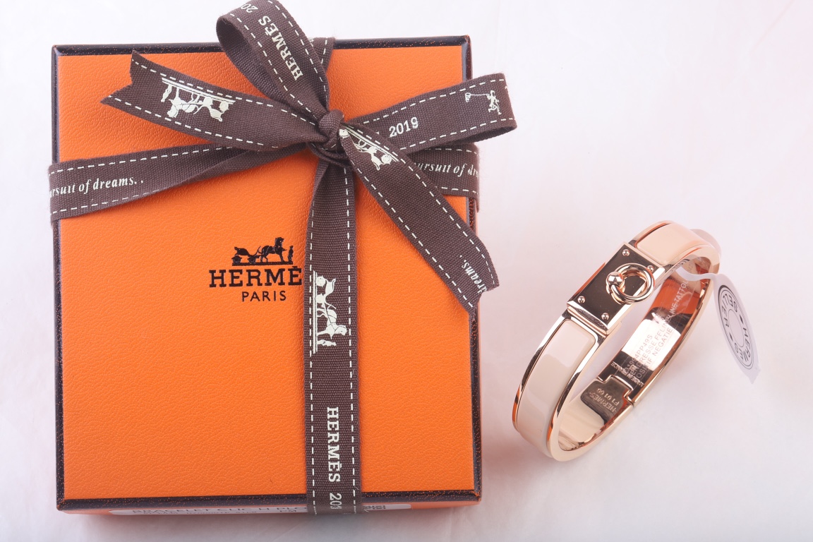 Hermes Jewelry Bracelet Black Blue Grey Milk Tea Color Pink Rose Gold White