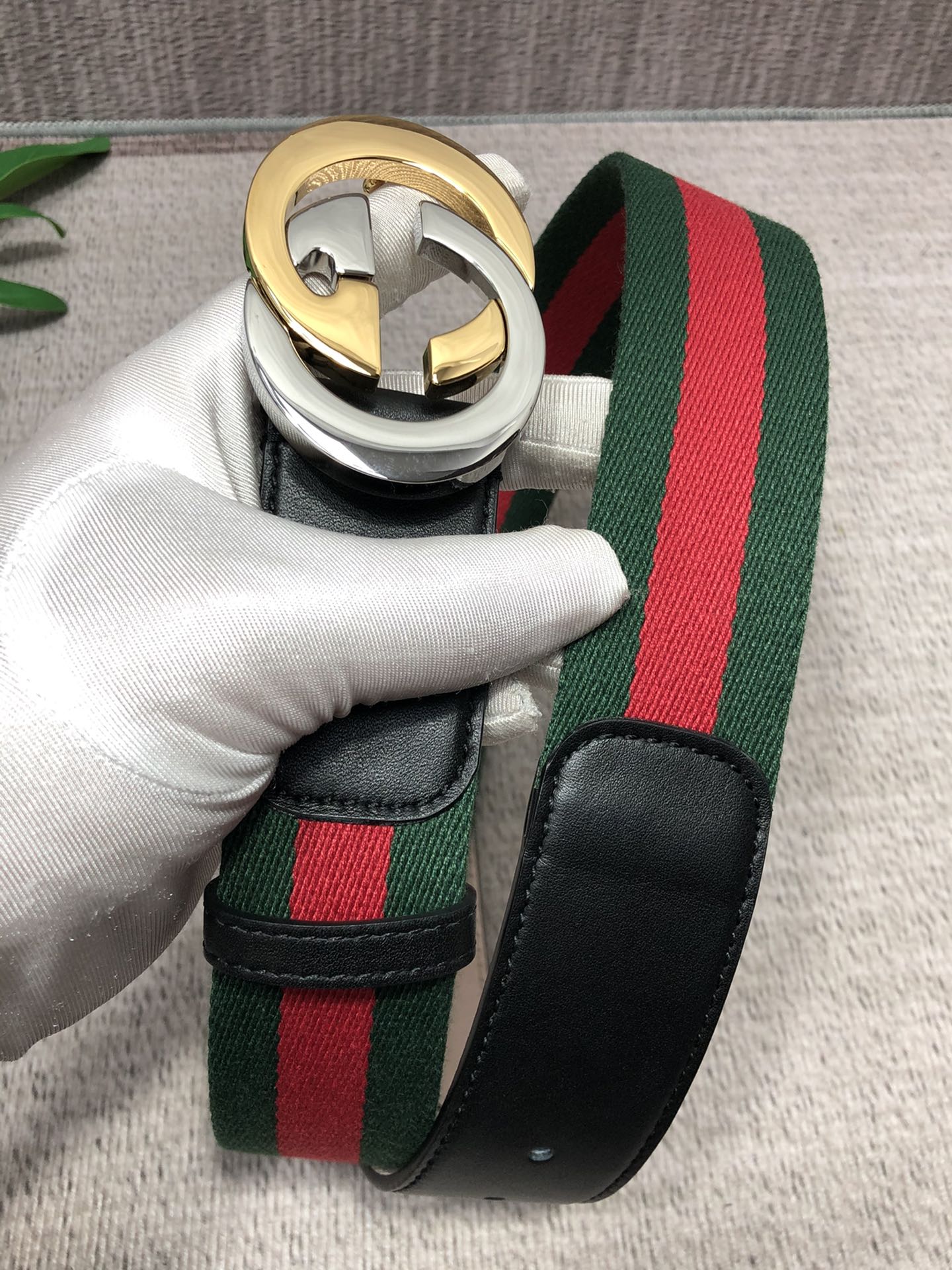 古驰原单织带头层牛皮接尾内衬头层树膏