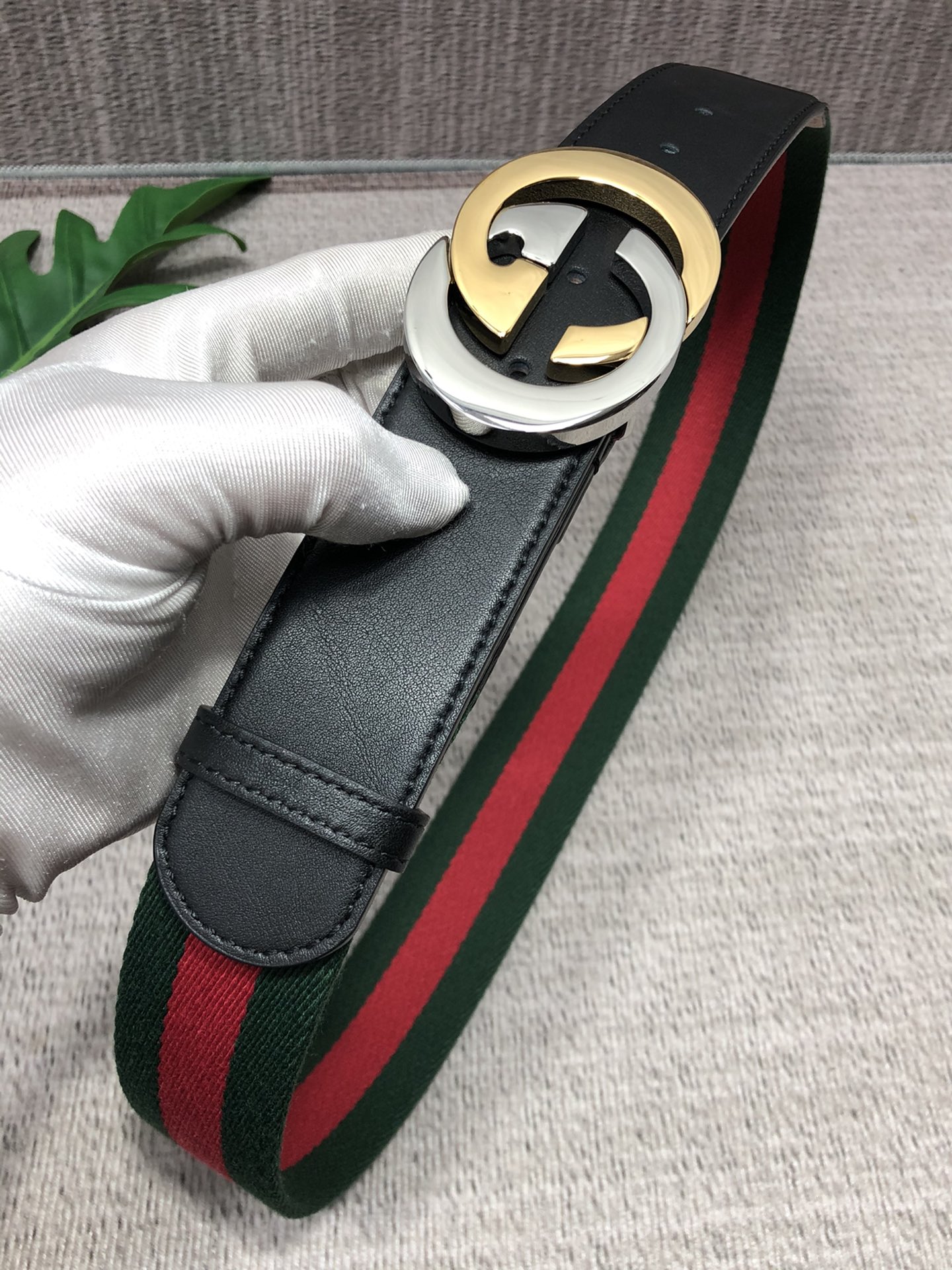 古驰原单织带头层牛皮接尾内衬头层树膏