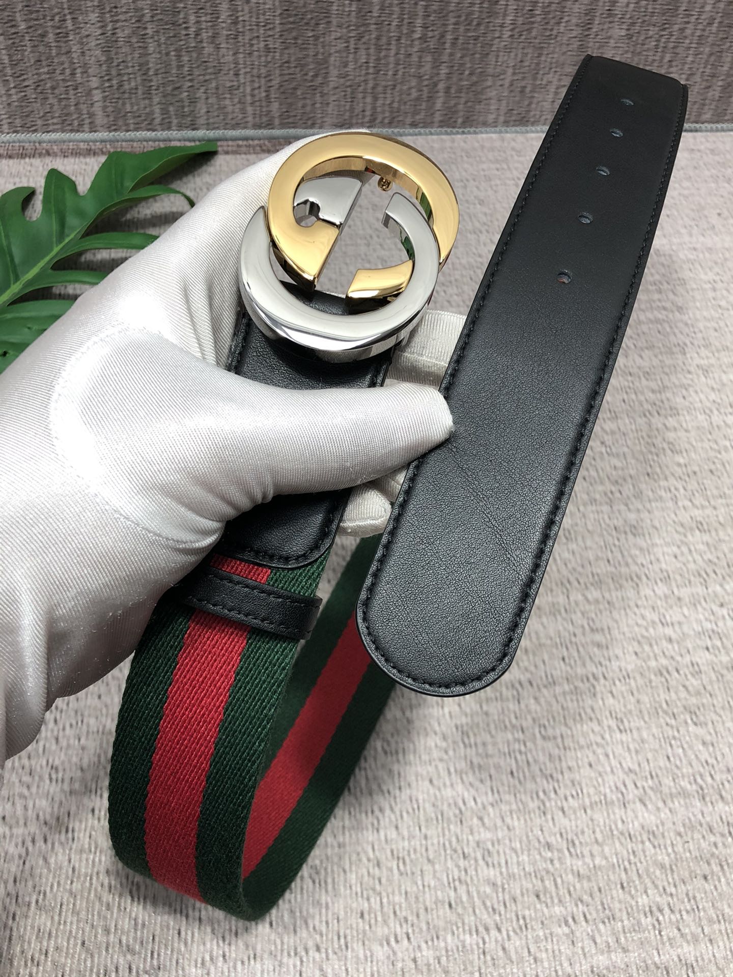古驰原单织带头层牛皮接尾内衬头层树膏