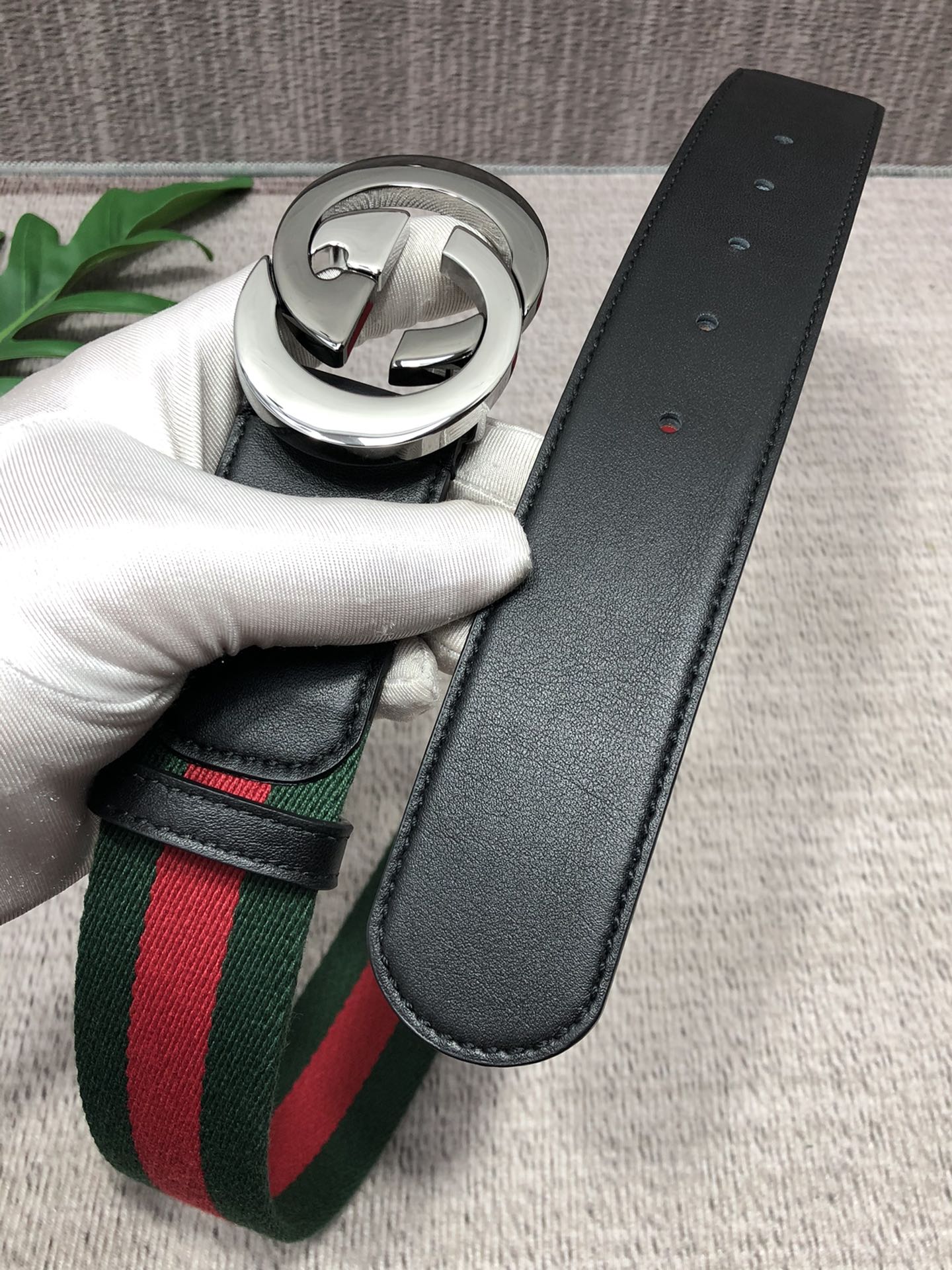 古驰原单织带头层牛皮接尾内衬头层树膏