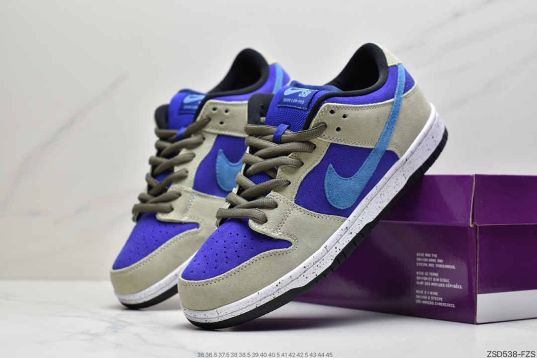320 耐克Nike SB duNIKE板鞋 青瓷配色 灰蓝紫 翻毛皮 Nike SB DuNIKE Low “Celadon” 整双鞋 BQ6817-301