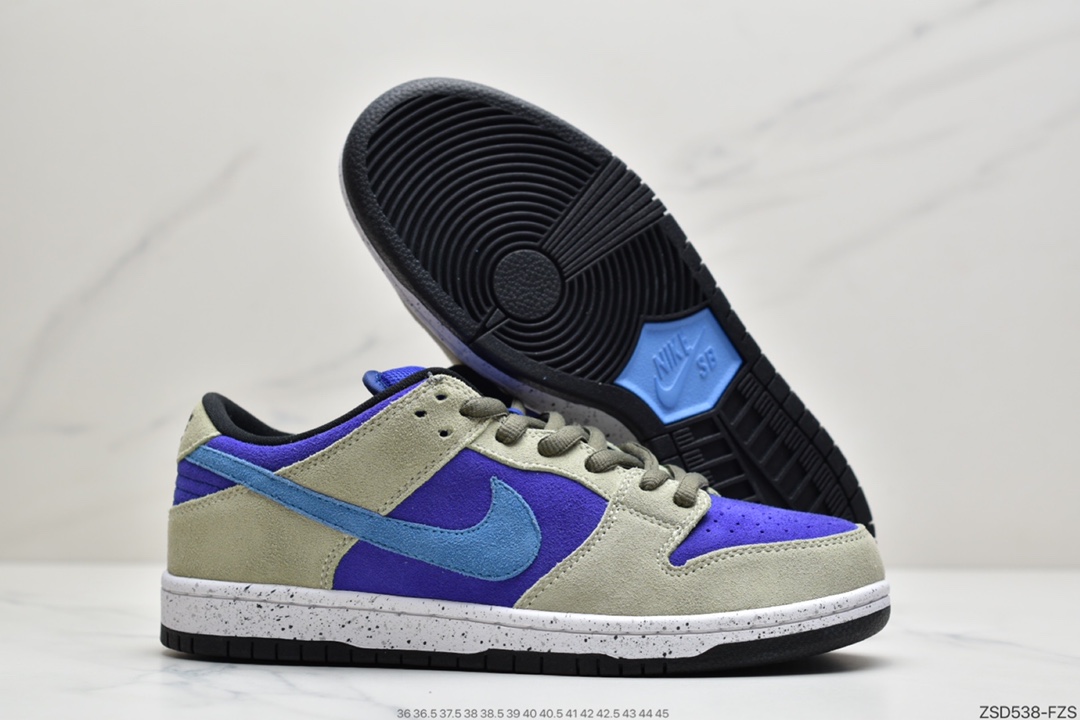 320 耐克Nike SB duNIKE板鞋 青瓷配色 灰蓝紫 翻毛皮 Nike SB DuNIKE Low “Celadon” 整双鞋 BQ6817-301