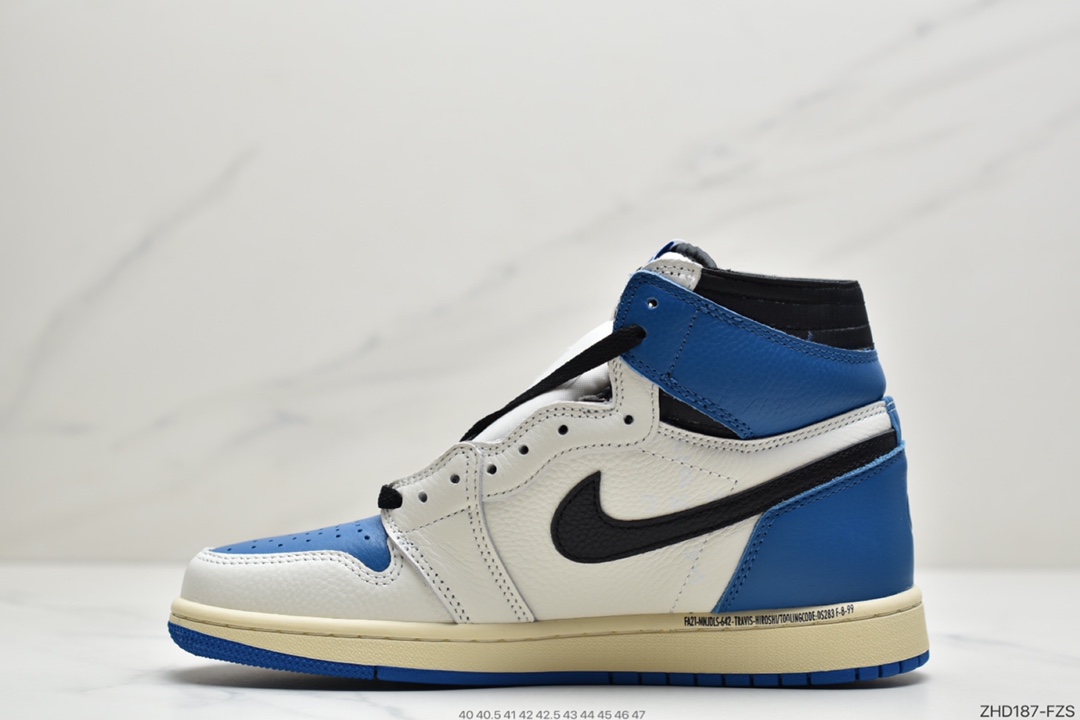 300  Travis Scott x Fragment x Air Jordan 1 High OG SP “Military Blue”闪电倒钩 DH3227-105