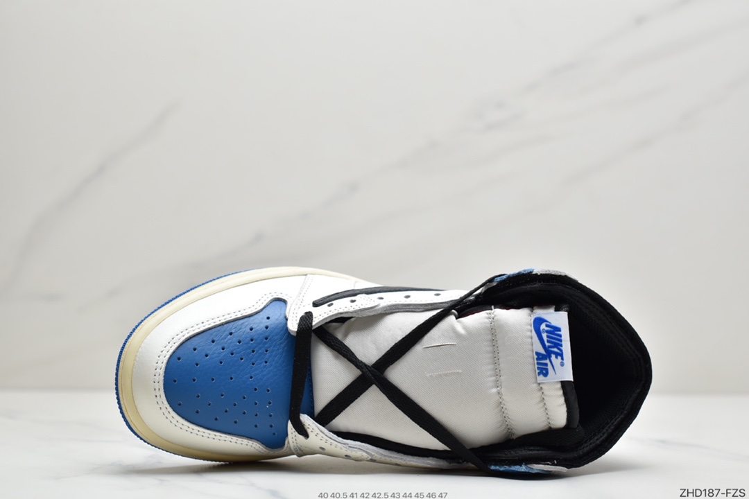 300  Travis Scott x Fragment x Air Jordan 1 High OG SP “Military Blue”闪电倒钩 DH3227-105