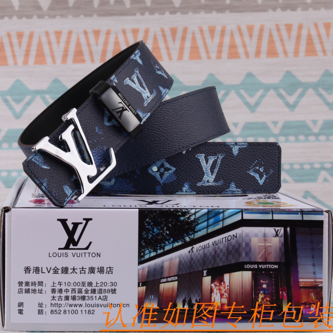 腰带皮带LV路易威登原单牛皮腰带男款