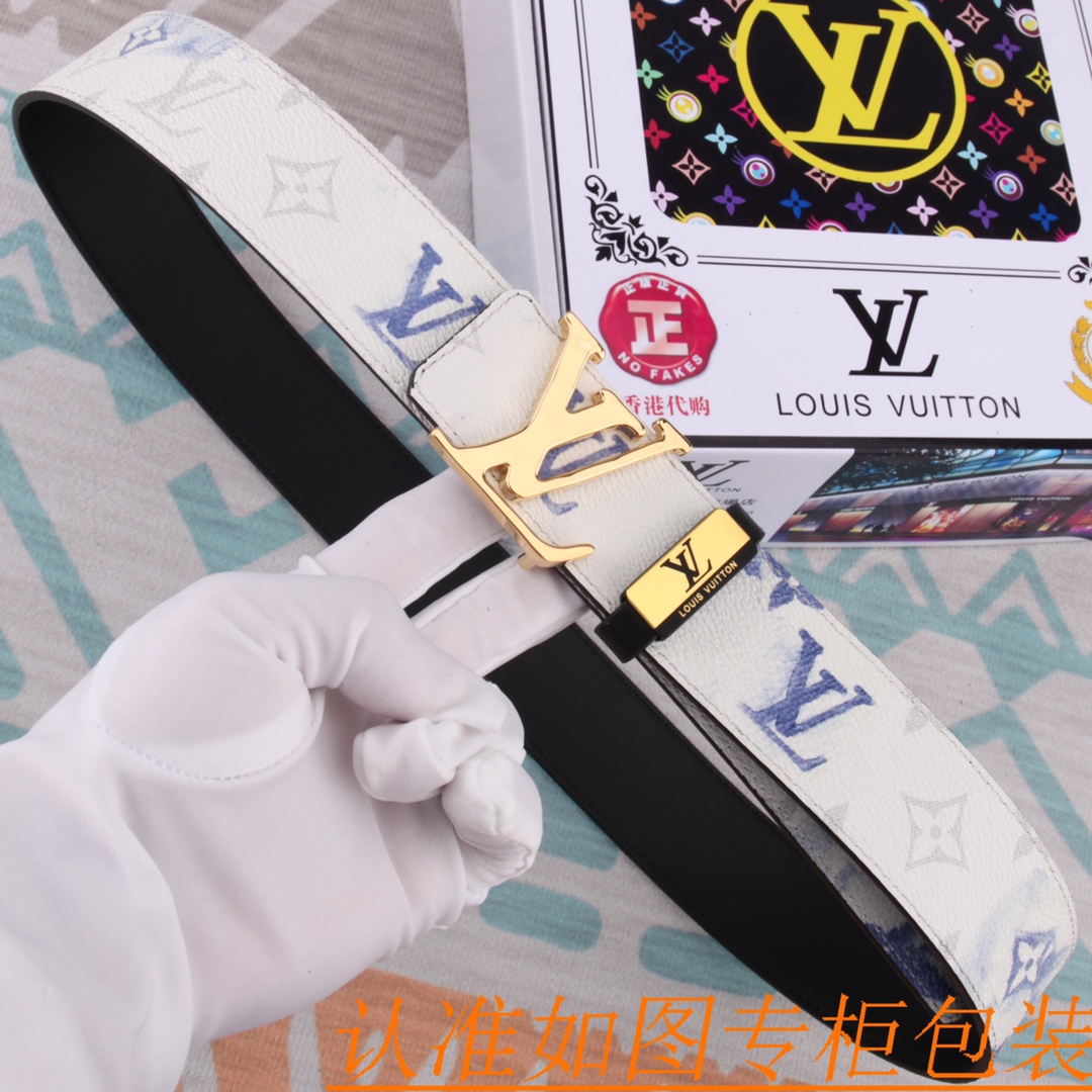 腰带皮带LV路易威登原单牛皮腰带男款