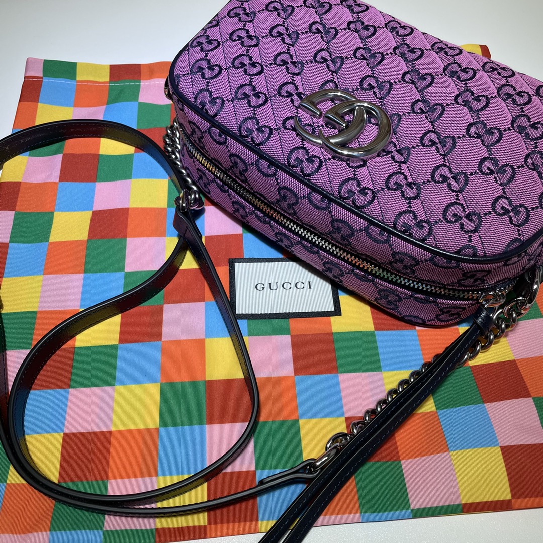 GUCCI古驰GG Multicolor系列GG Marmont小号肩背包447632