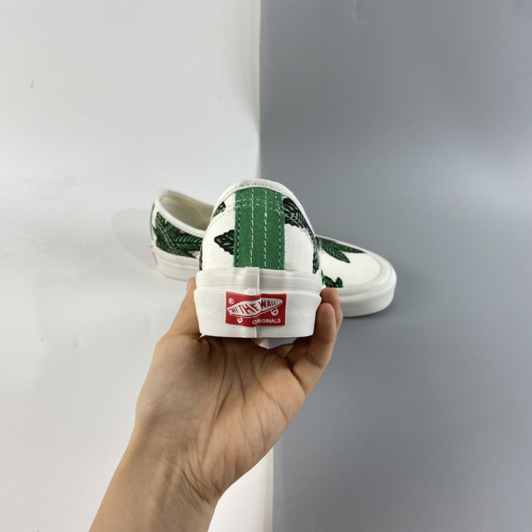 P150 Vans Vault OG Authentic LX高端支线21SS 白绿麻叶帆布复古板鞋 VN0A4BV94JM