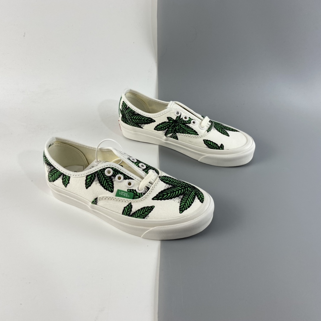 P150 Vans Vault OG Authentic LX高端支线21SS 白绿麻叶帆布复古板鞋 VN0A4BV94JM