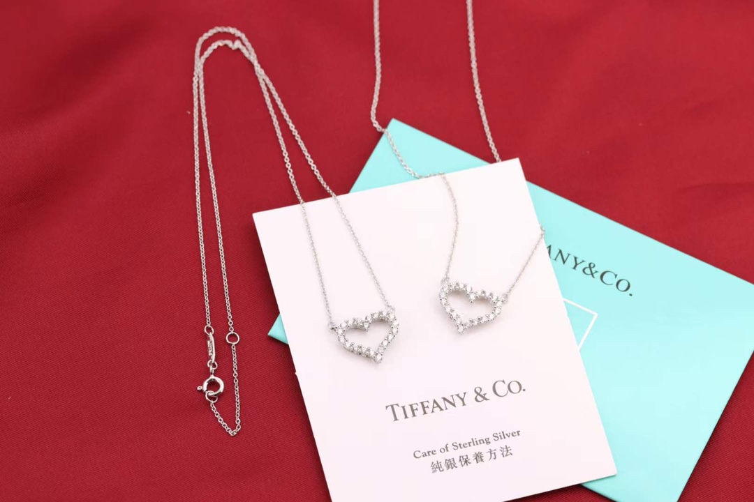 Tiffany & Co. Tiffany&Co 小号满钻爱心 锁骨项链