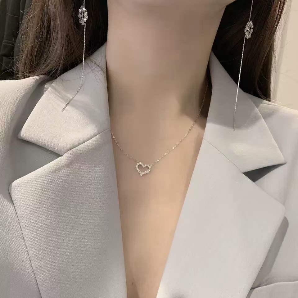Tiffany & Co. Tiffany&Co 小号满钻爱心 锁骨项链