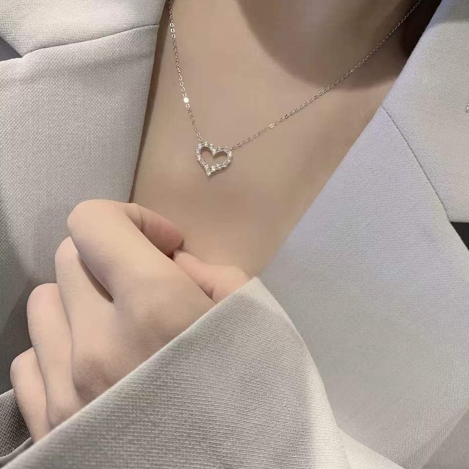 Tiffany & Co. Tiffany&Co 小号满钻爱心 锁骨项链