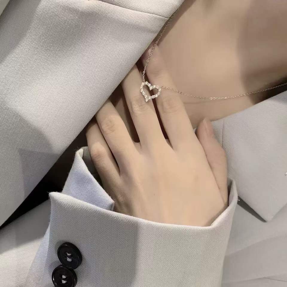 Tiffany & Co. Tiffany&Co 小号满钻爱心 锁骨项链