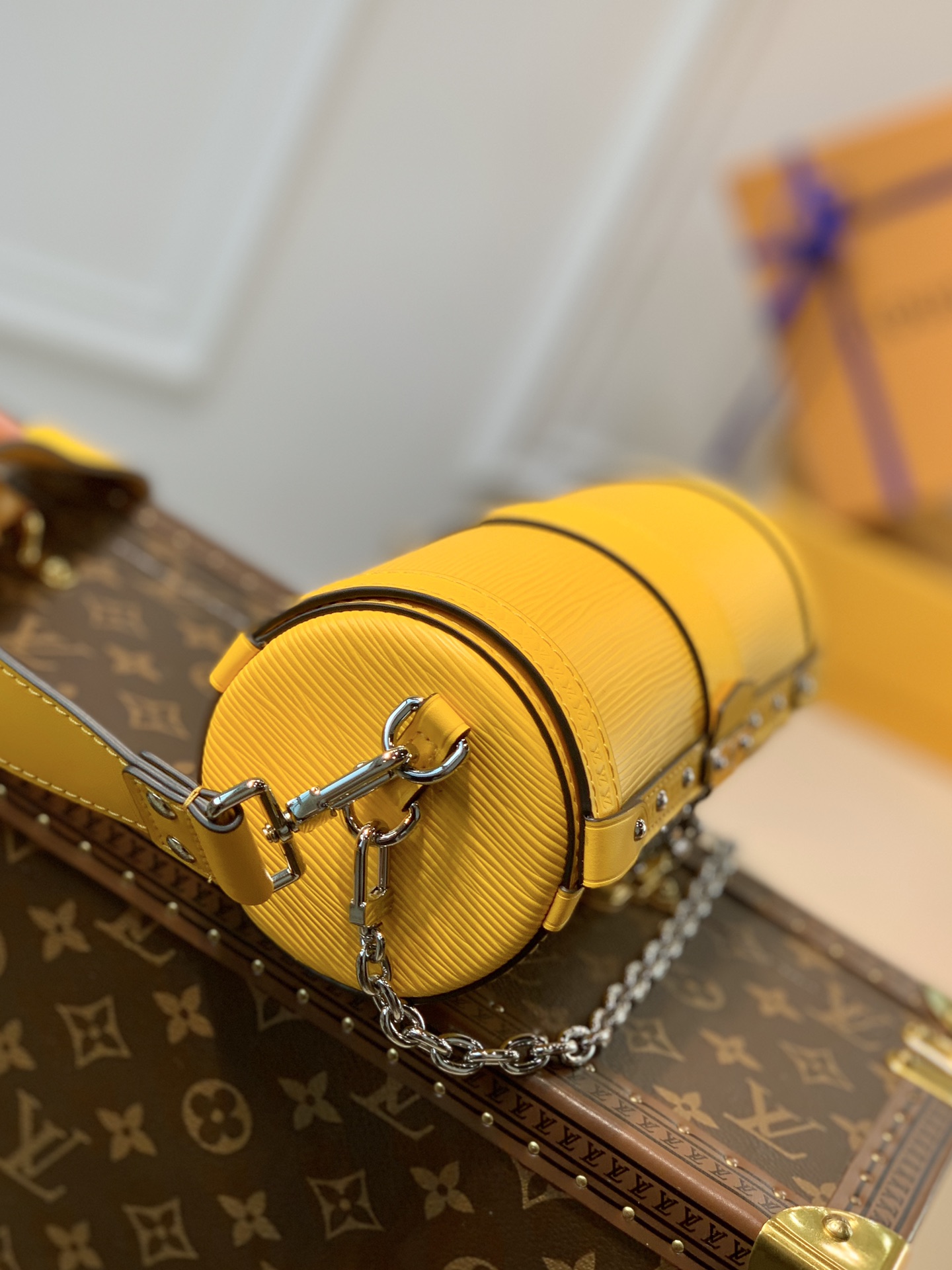 Louis Vuitton Epi Papillon Trunk Shoulder Bag Jaune Yellow M58647