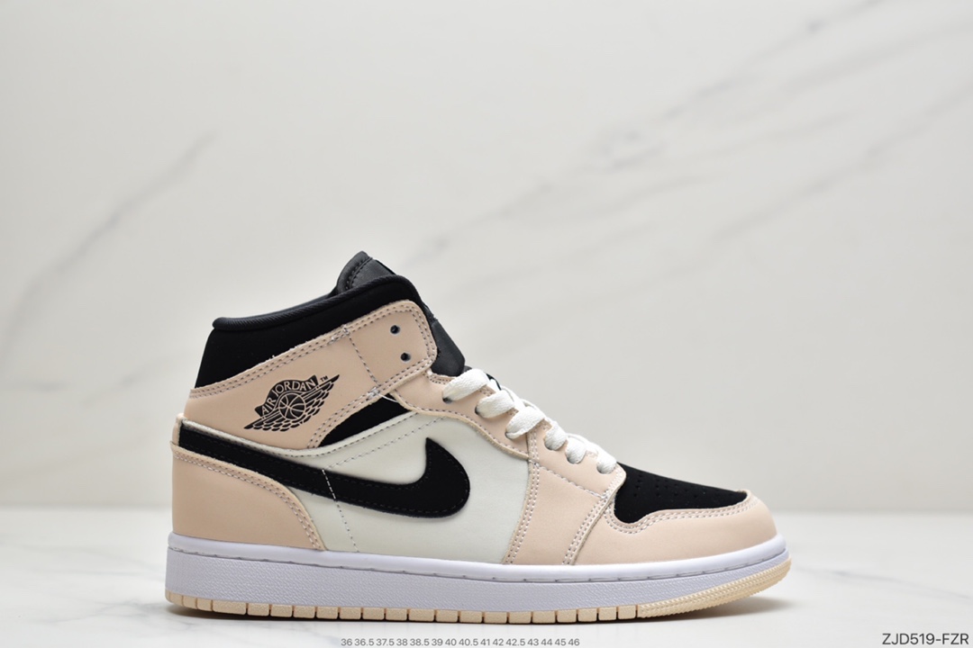 240 Air Jordan 1 MID 水豆奶茶 胭脂水粉鞋面以胭脂水粉为主色调 BQ6472-202