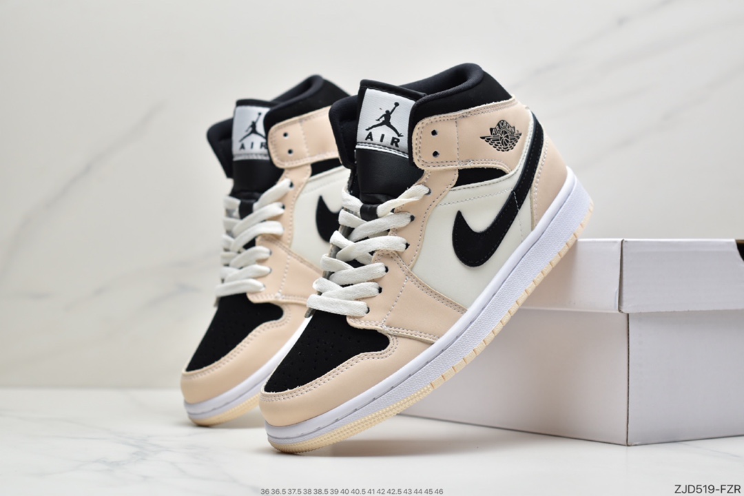 240 Air Jordan 1 MID 水豆奶茶 胭脂水粉鞋面以胭脂水粉为主色调 BQ6472-202