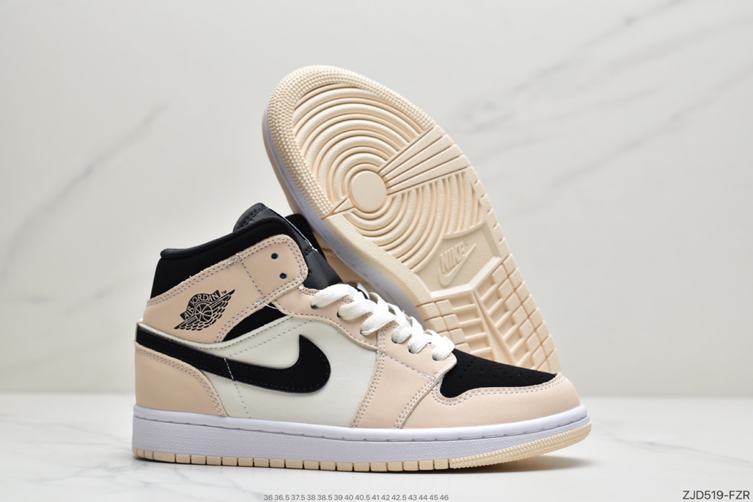 240 Air Jordan 1 MID 水豆奶茶 胭脂水粉鞋面以胭脂水粉为主色调 BQ6472-202