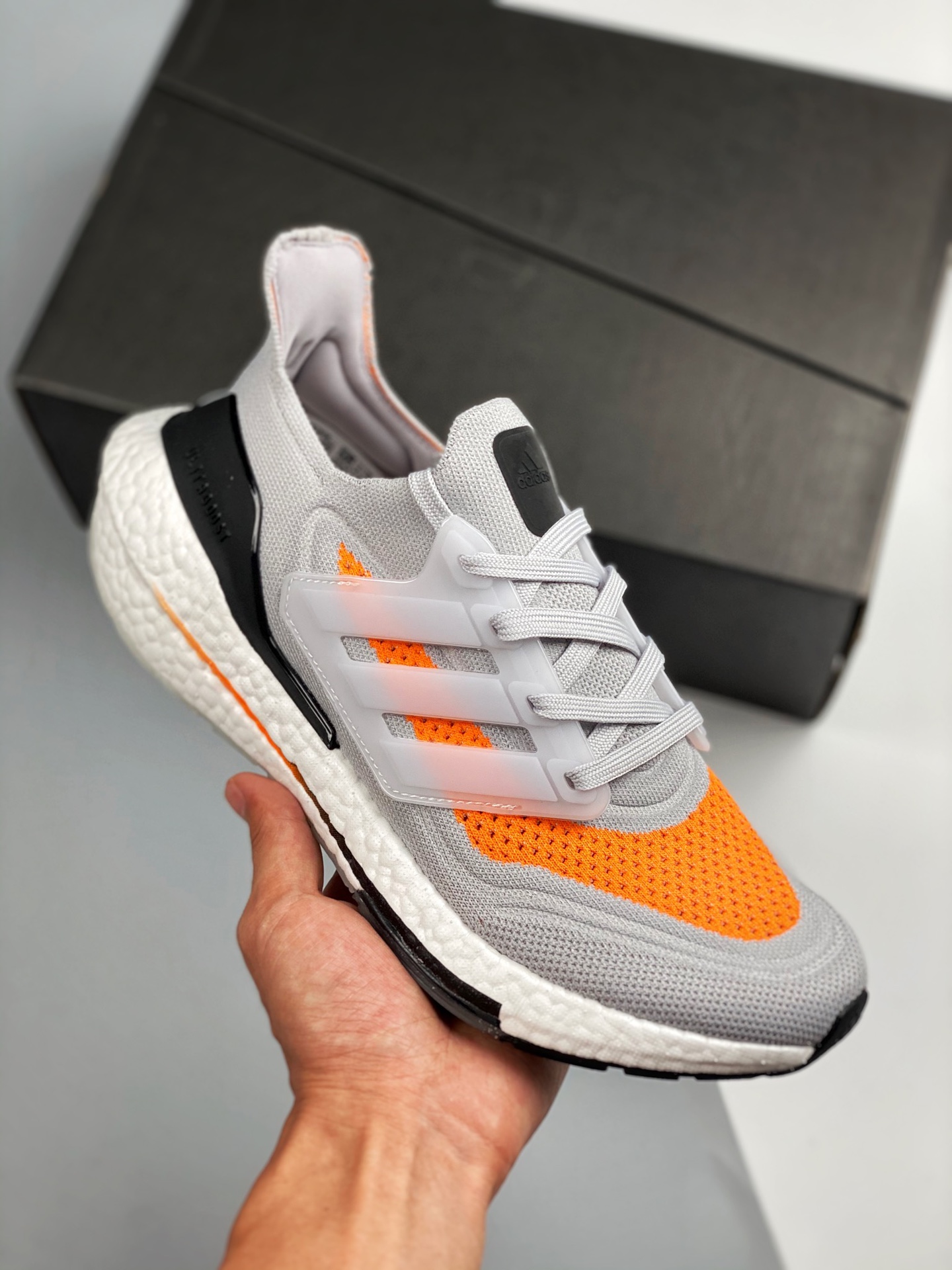 Ultra Boost 7.0 gris naranja, lanzamiento sincronizado en tiendas, fotos reales en primer lanzamiento, en comparación c…