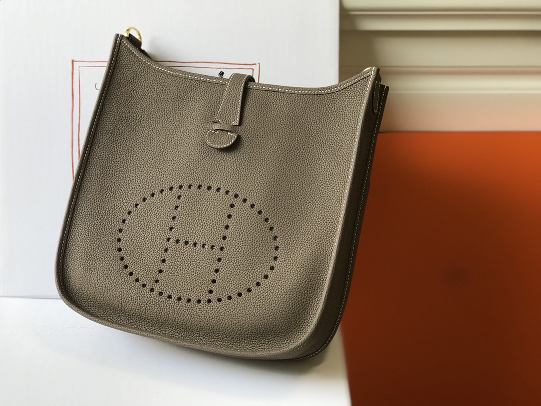Hermes Evelyne Crossbody & Shoulder Bags Cheap Wholesale
 Elephant Grey Gold Hardware Kate
