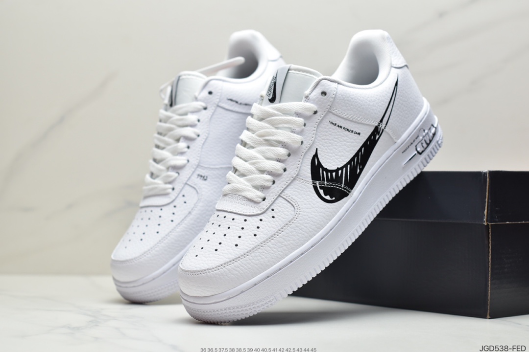 180 耐克NIKE AIR FORCE 1 SCHEMATIC 二次元涂鸦  CW7581-102