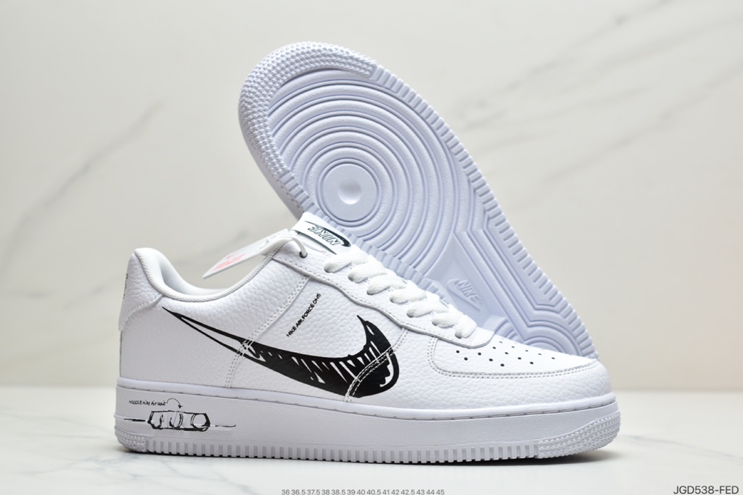 180 耐克NIKE AIR FORCE 1 SCHEMATIC 二次元涂鸦  CW7581-102