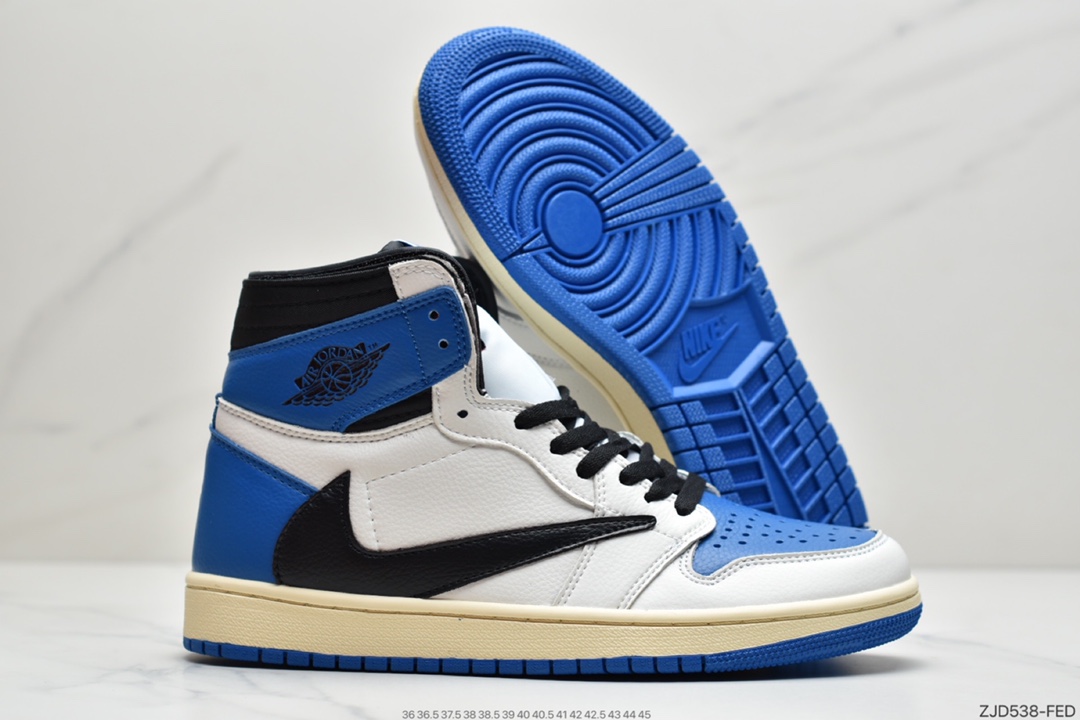 240  Travis Scott x Fragment x Air Jordan 1 High OG SP “Military Blue”闪电倒钩鞋头 DH3227-105