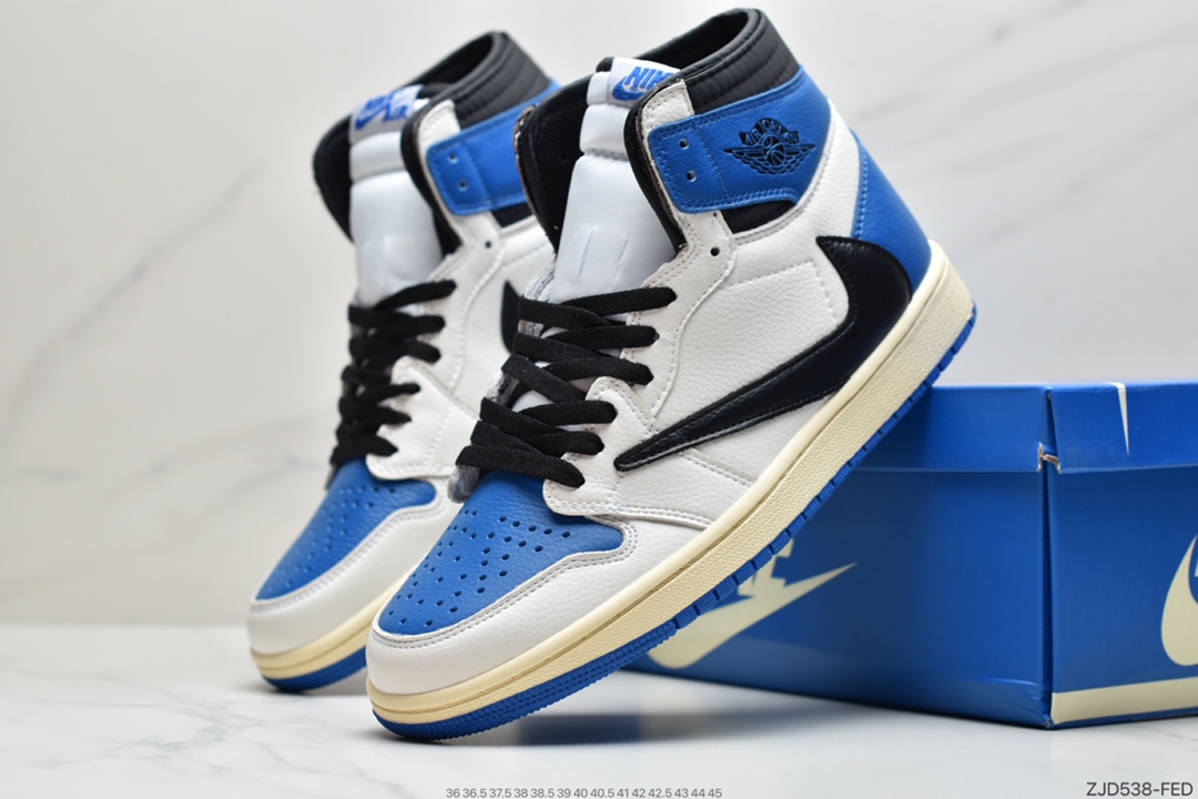 240  Travis Scott x Fragment x Air Jordan 1 High OG SP “Military Blue”闪电倒钩鞋头 DH3227-105