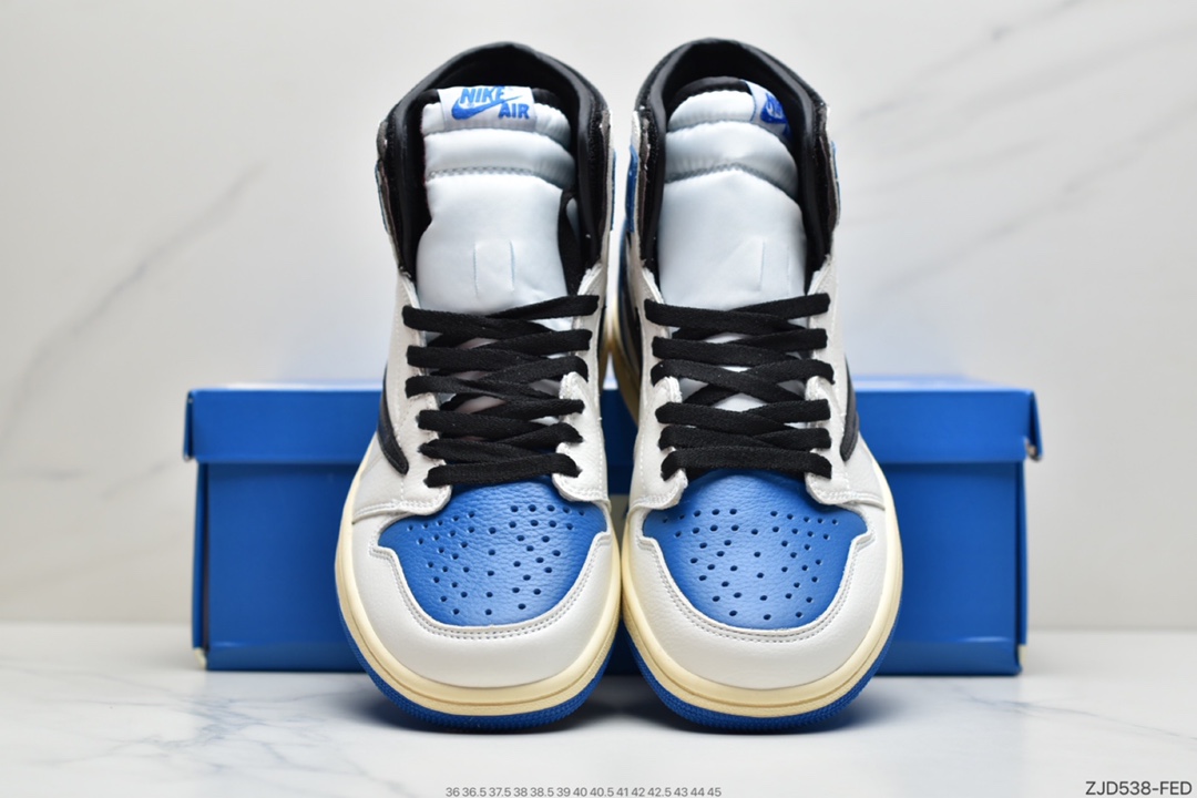 240  Travis Scott x Fragment x Air Jordan 1 High OG SP “Military Blue”闪电倒钩鞋头 DH3227-105