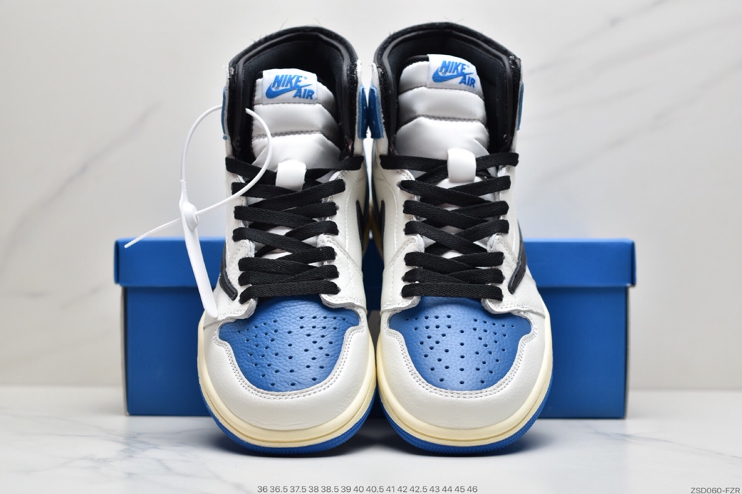 320  Travis Scott x Fragment x Air Jordan 1 High OG SP “Military Blue”闪电倒钩鞋头DH3227-105