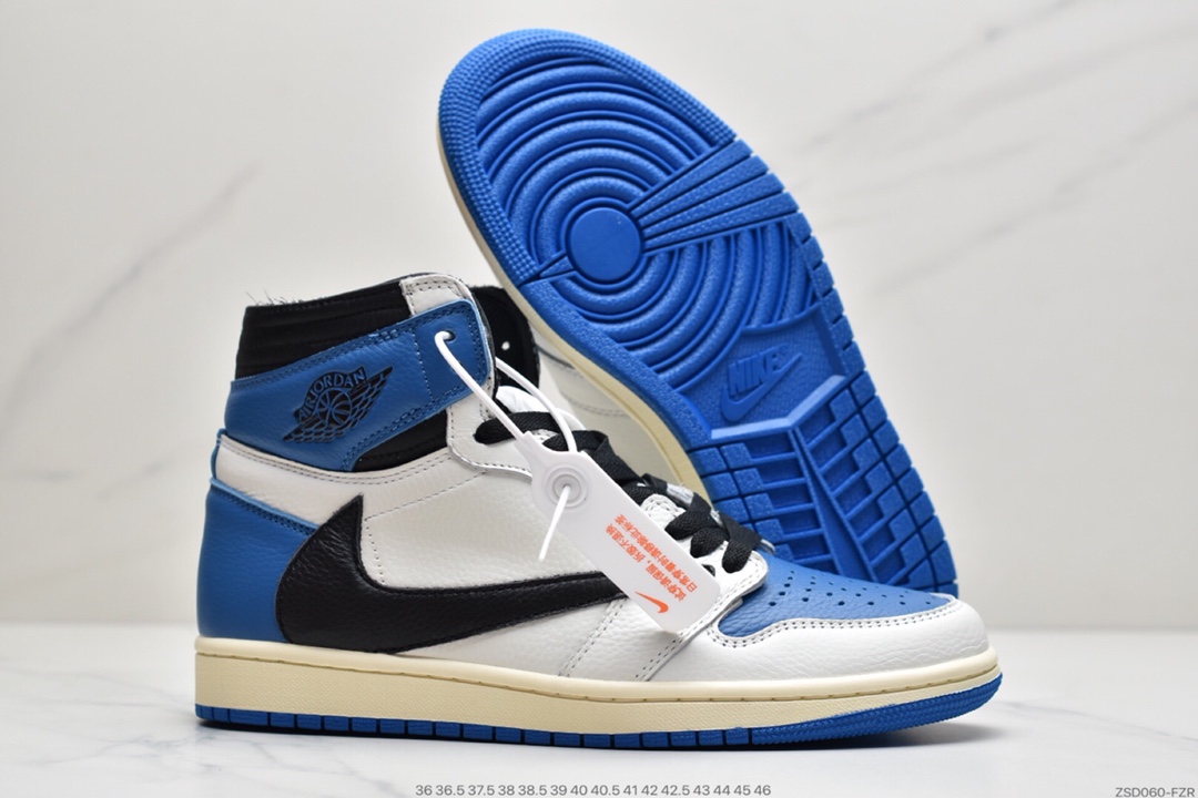 320  Travis Scott x Fragment x Air Jordan 1 High OG SP “Military Blue”闪电倒钩鞋头DH3227-105