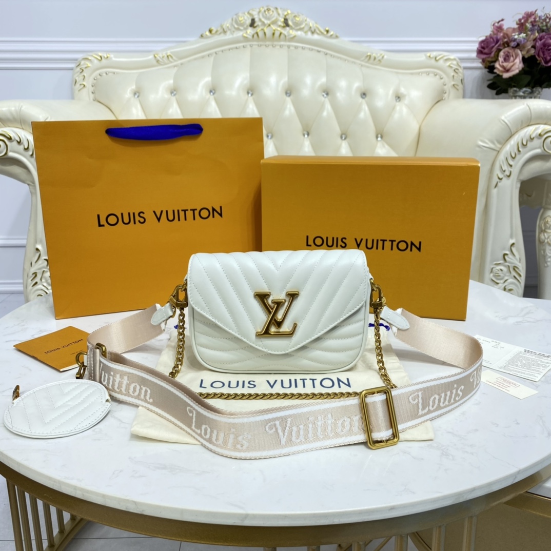 Louis Vuitton LV New Wave Bags Handbags Buy Top High quality Replica
 Gold Orange Red Calfskin Cowhide Pochette Chains M56466