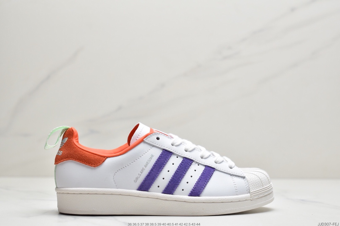 130 阿迪达斯Adidas三叶草 Originals Superstar”White/Red/Blue/Green”贝壳头经典百搭休闲运动板鞋FY3117